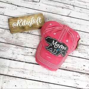 "MAMA BEAR" Embroidered, Vintage Style Ball‎ Cap